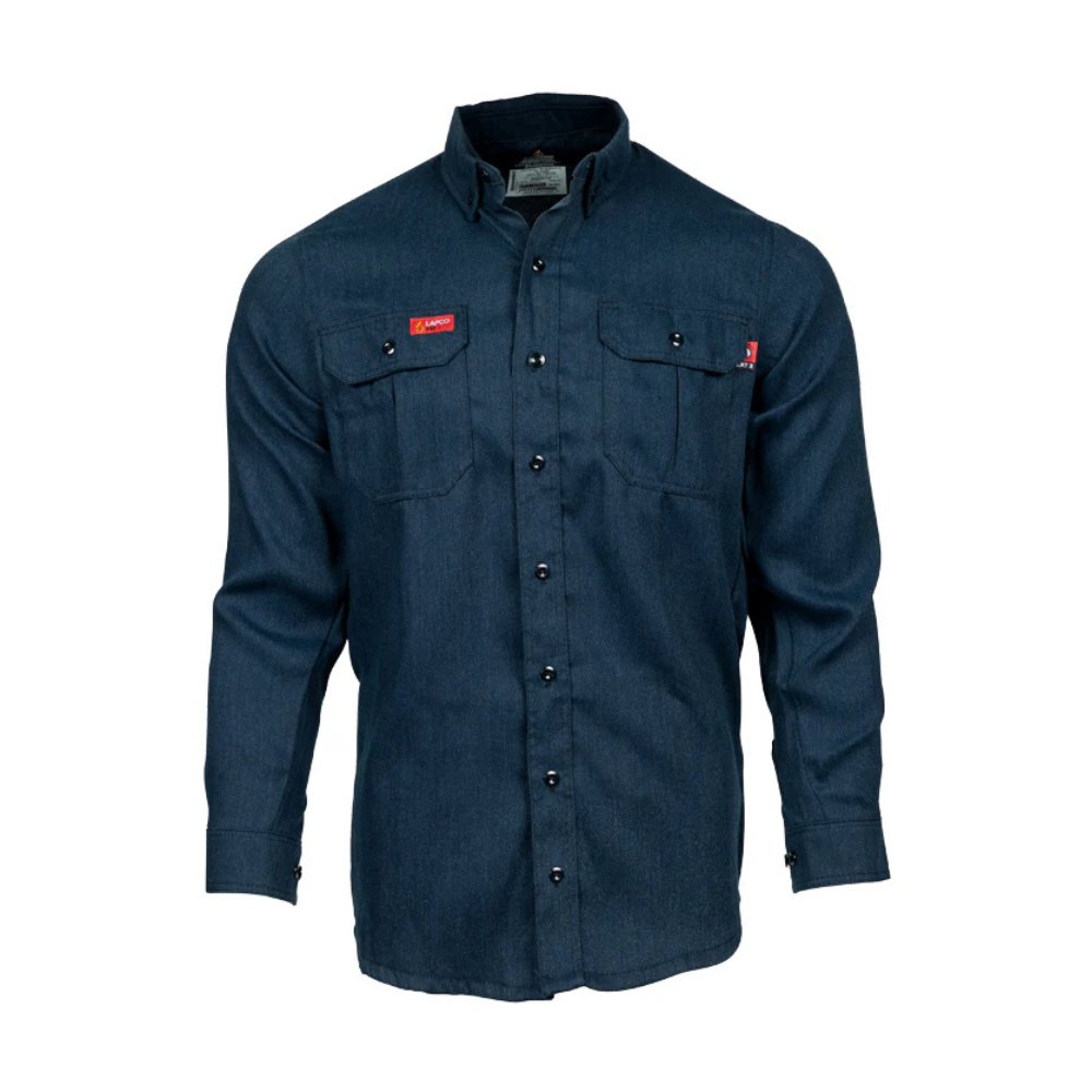 LAPCO FR Modern Uniform Shirt - 5oz. Navy Tecasafe Shirt from GME Supply